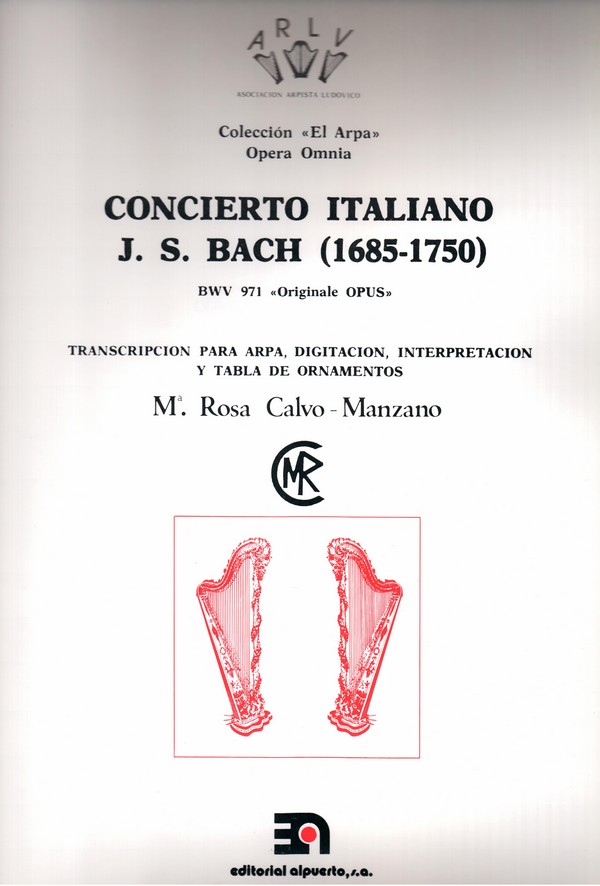 Concierto italiano J.S. Bach (1685-1750)
BWV 971, transcripción para arpa