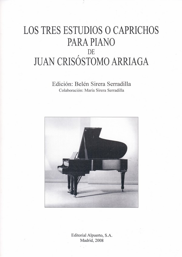 Los tres estudios o caprichos para piano de Juan Crisóstomo Arriaga